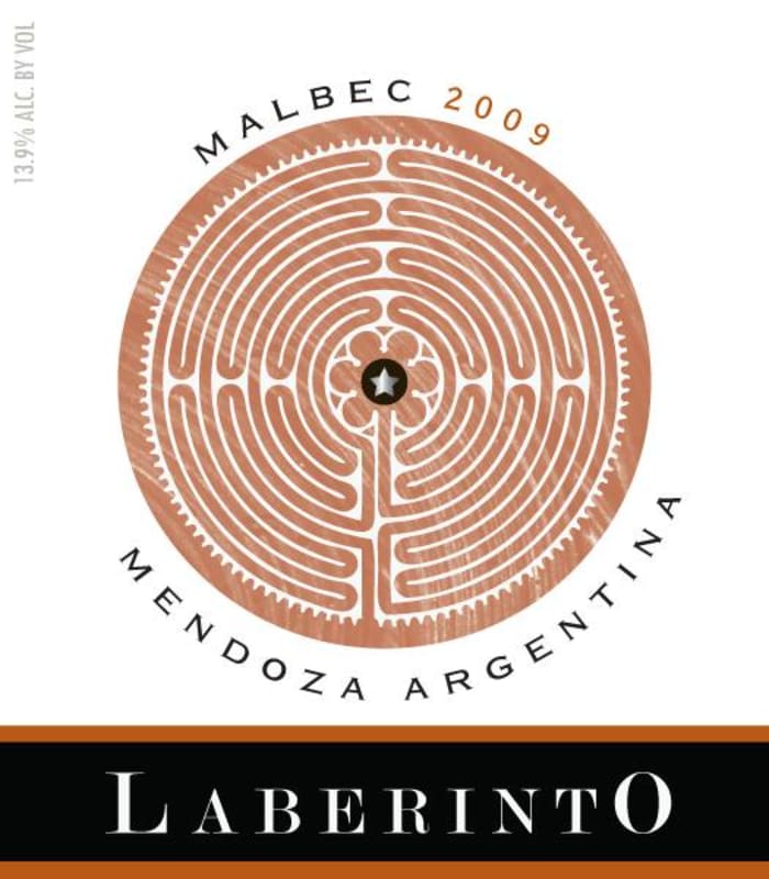 Laberinto Malbec 2009 Front Label
