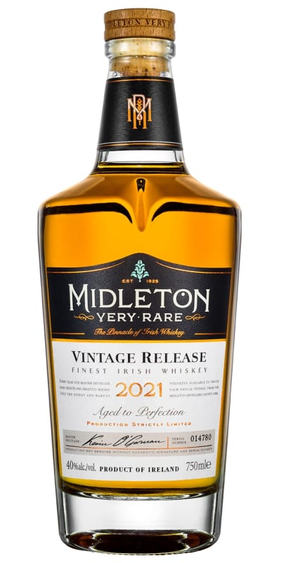 Midleton Very Rare Vintage Release Irish Whiskey 2021 Front Bottle Shot