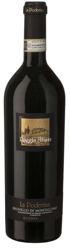 La Poderina Brunello di Montalcino Poggio Abate Riserva 2018 Front Bottle Shot