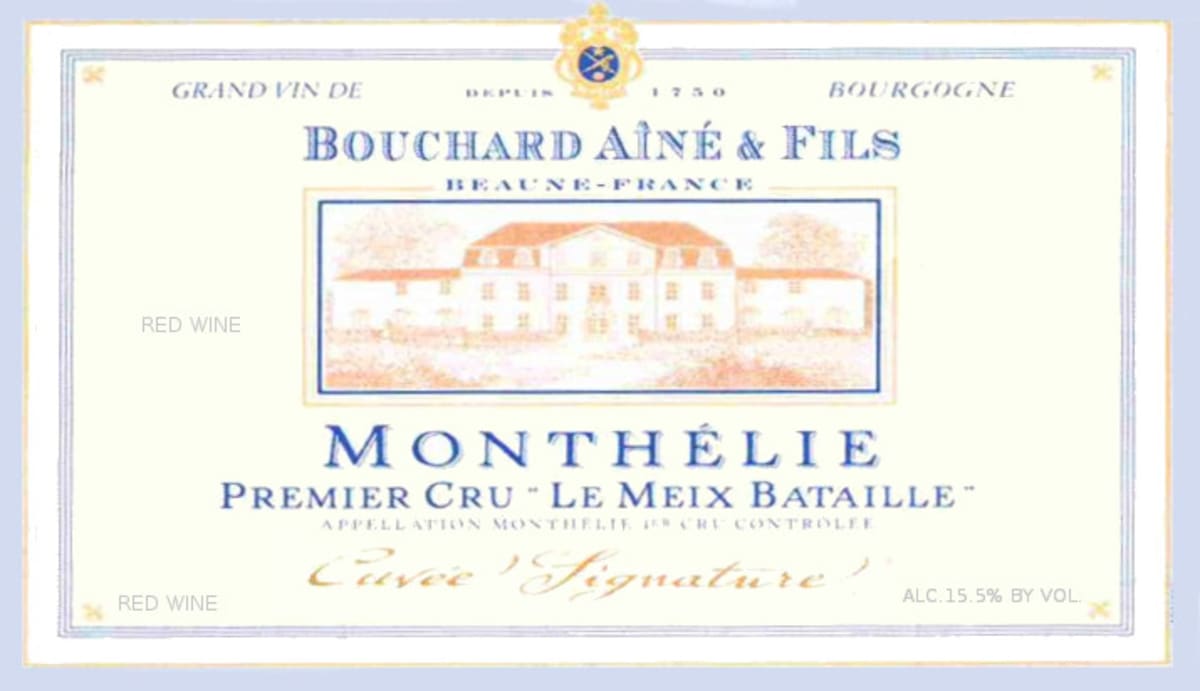Bouchard Aine & Fils Monthelie Le Meix Bataille Premier Cru 2007 Front Label