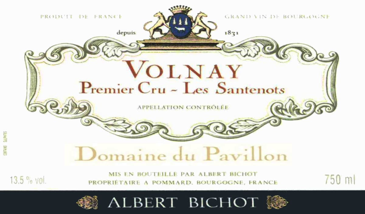 Albert Bichot Volnay Les Santenots Premier Cru Domaine du Pavillon 2012 Front Label