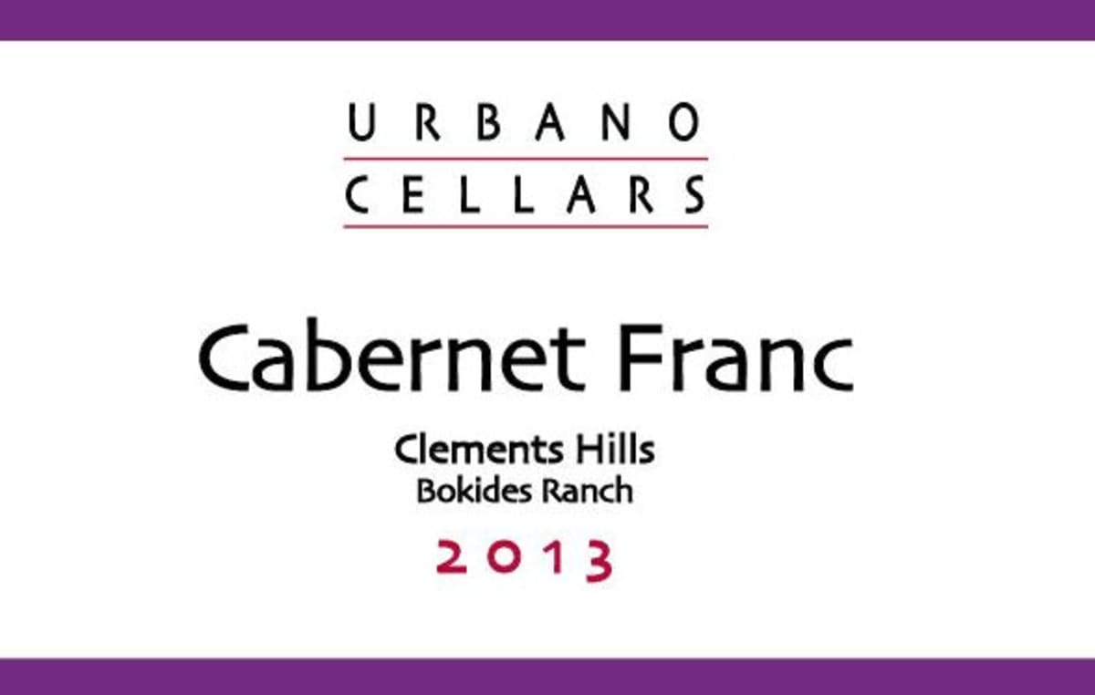 Urbano Cellars Bokides Ranch Cabernet Franc 2013 Front Label