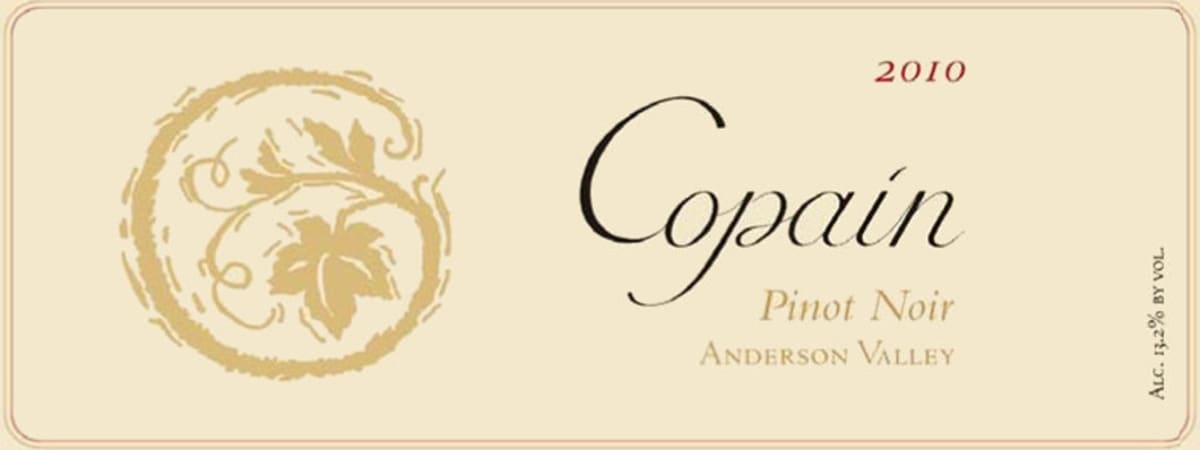 Copain Anderson Valley Pinot Noir 2010 Front Label