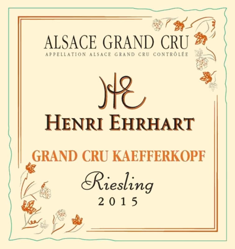 Henri Ehrhart Grand Cru Kaefferkopf Riesling 2015 Front Label