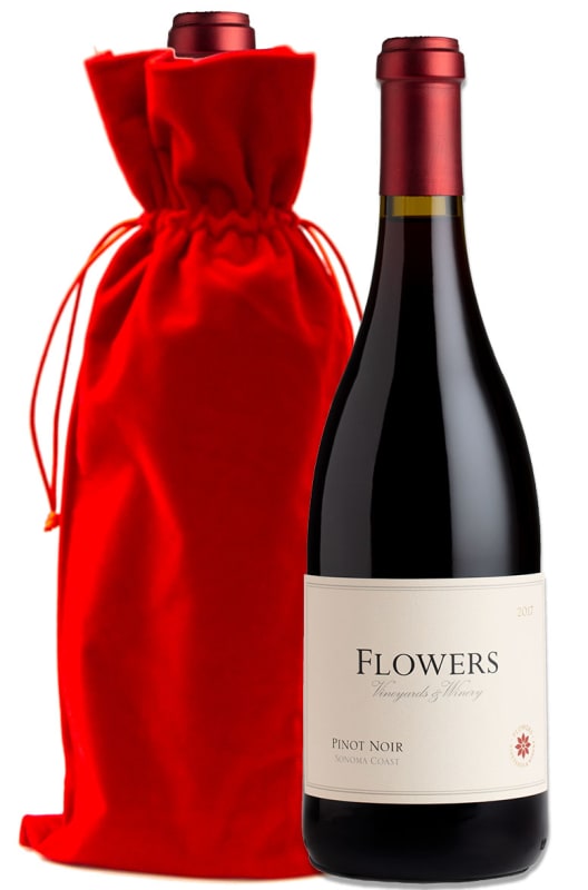 Flowers Sonoma Coast Pinot Noir with Red Velvet Gift Bag Gift Product Image
