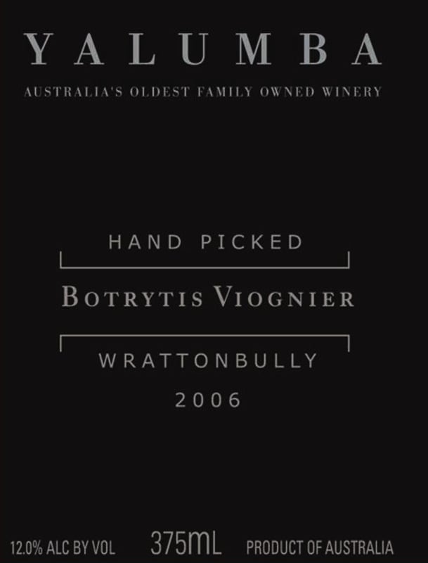 Yalumba Hand Picked Botrytis Viognier 2006 Front Label