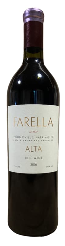 Farella Alta Red Blend 2016 Front Bottle Shot