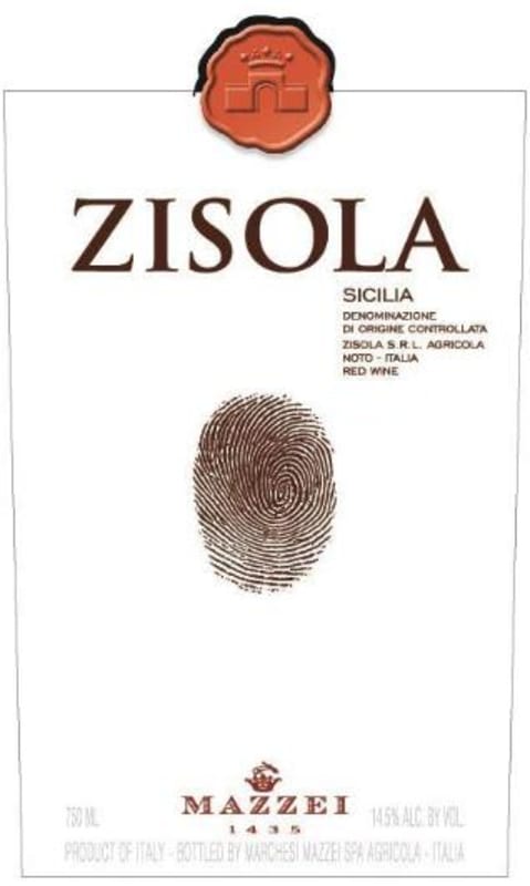 Zisola Doppiozeta Noto Rosso 2014 Front Label