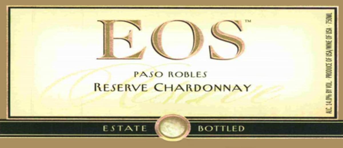 EOS Reserve Chardonnay 2015 Front Label