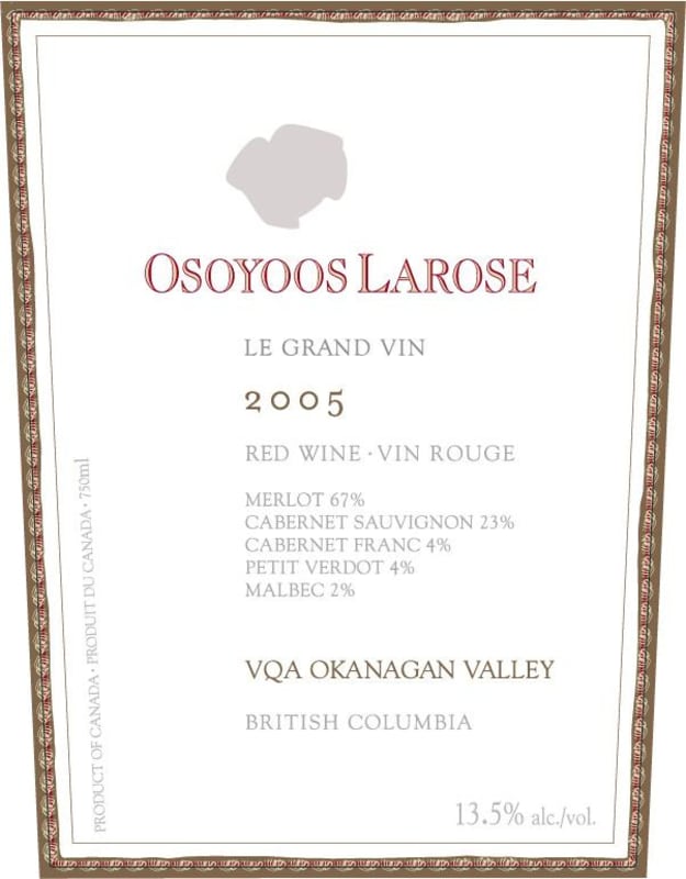 Osoyoos Larose Le Grand Vin 2005 Front Label