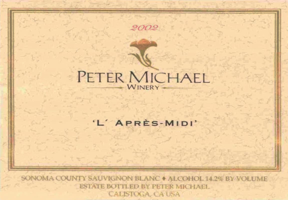 Peter Michael L'Apres-Midi Sauvignon Blanc 2002 Front Label