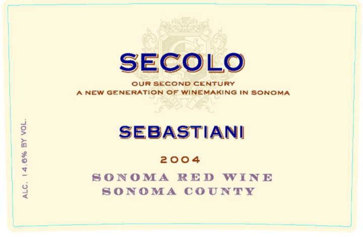 Sebastiani Secolo Red 2004 Front Label