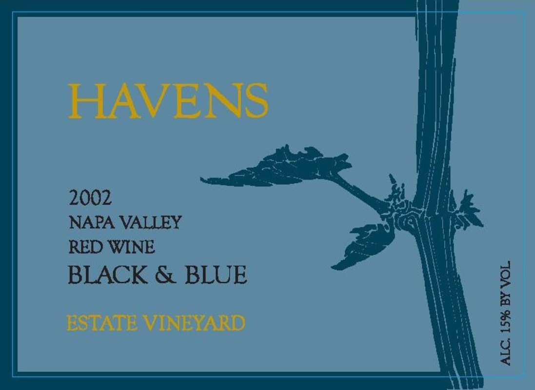 Havens Black and Blue 2002 Front Label