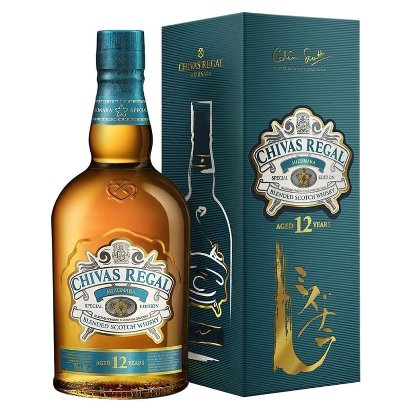 Chivas Regal Mizunara Special Edition Blended Scotch Whisky with Gift Box Front Bottle Shot