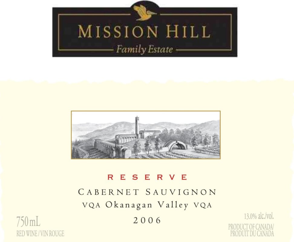Mission Hill Reserve Cabernet Sauvignon 2006 Front Label
