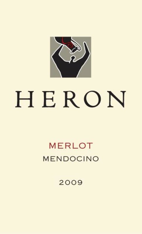 Heron Mendocino County Merlot 2009 Front Label
