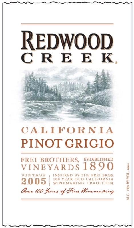 Redwood Creek Pinot Grigio 2005 Front Label