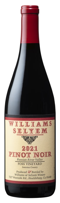 Williams Selyem Foss Vineyard Pinot Noir 2021 Front Bottle Shot