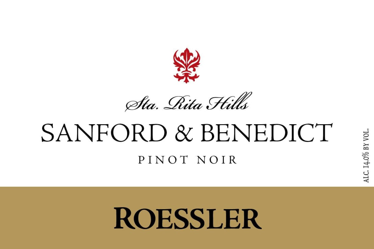 Walt Roessler Sanford Benedict Pinot Noir 2012 Front Label