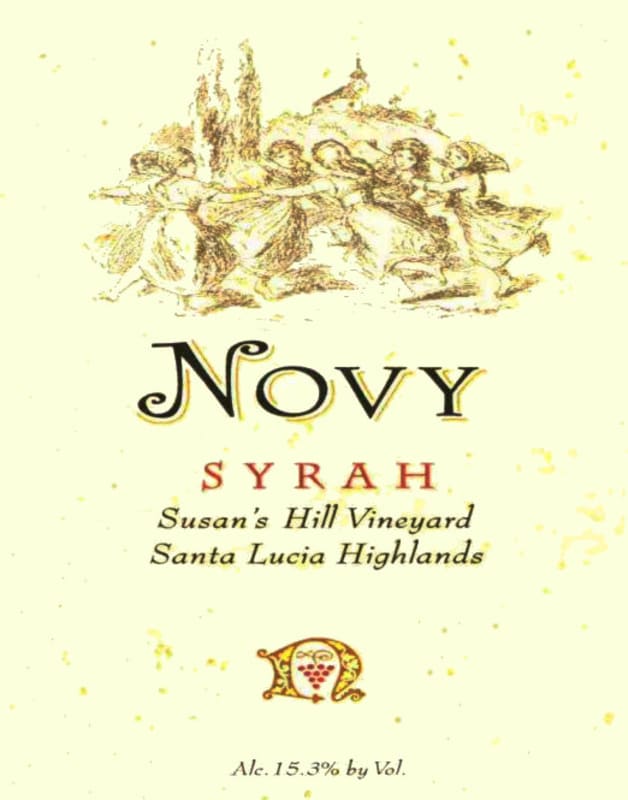 Novy Susan's Hill Vineyard Syrah 2008 Front Label