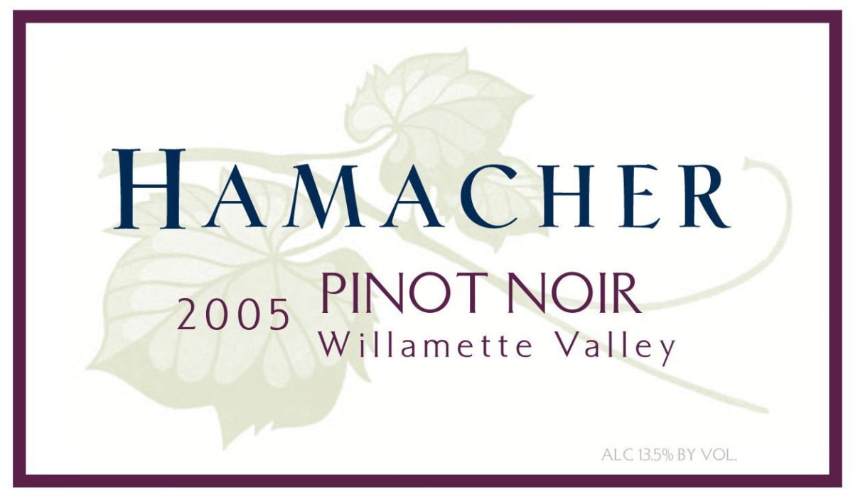 Hamacher Wines Pinot Noir 2005 Front Label