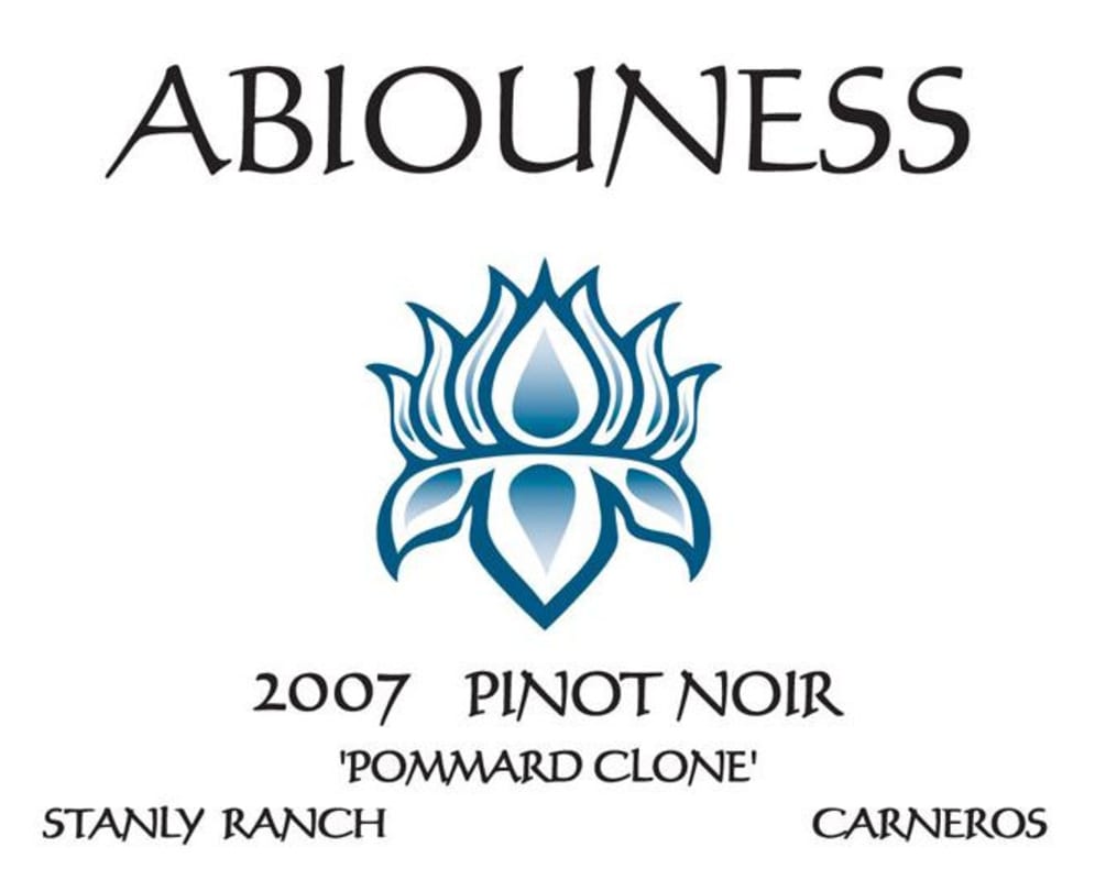 Abiouness Wines Stanly Ranch Pommard Clone Pinot Noir 2007 Front Label