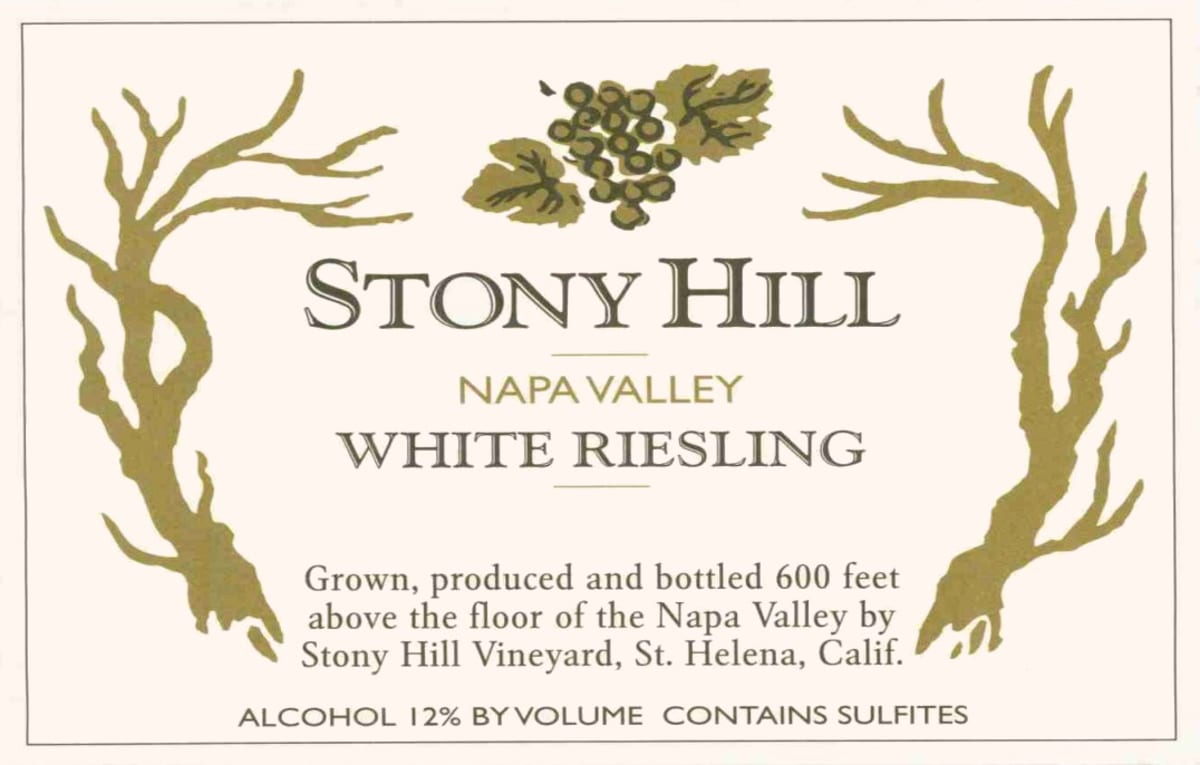 Stony Hill White Riesling 2010 Front Label