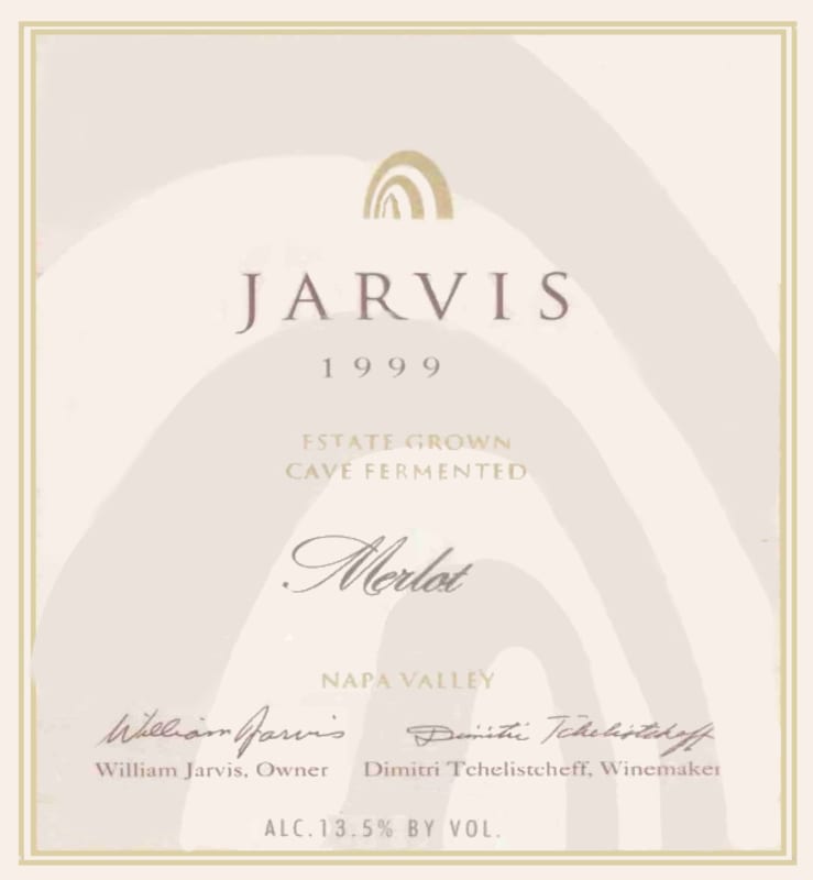 Jarvis Estate Grown Cave Fermented Merlot 1999 Front Label