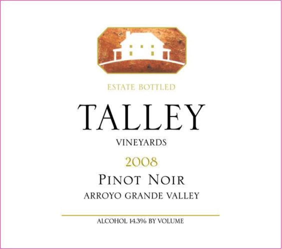 Talley Arroyo Grande Valley Pinot Noir 2008 Front Label