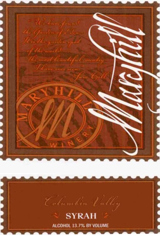 Maryhill Syrah 2011 Front Label