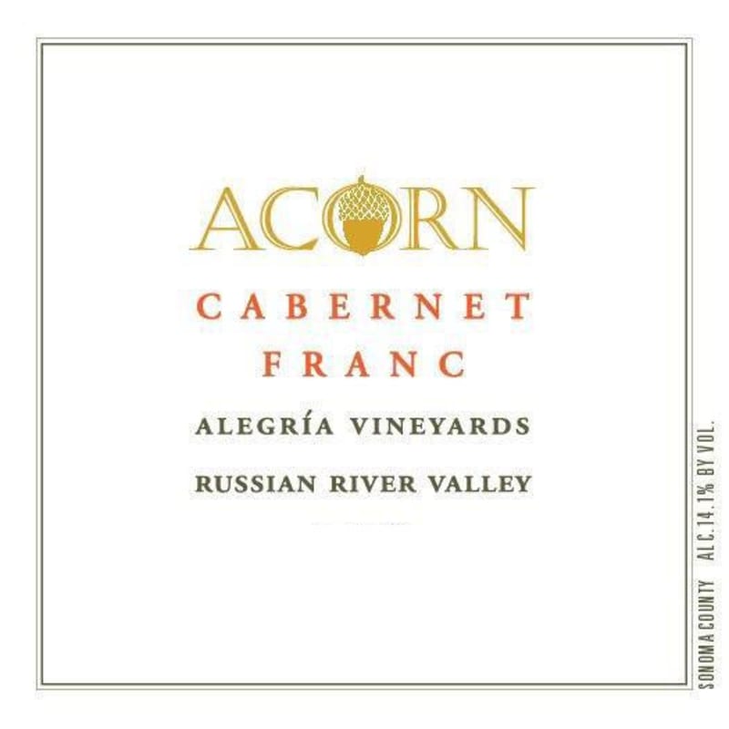 ACORN Winery Alegria Vineyards Cabernet Franc 2014 Front Label
