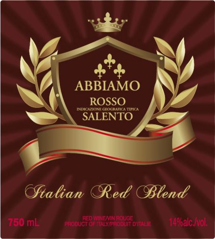 Abbiamo Salento Rosso 2015 Front Label