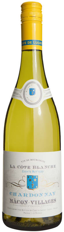 Cave de Lugny Macon Villages La Cote Blanche 2017 Front Bottle Shot