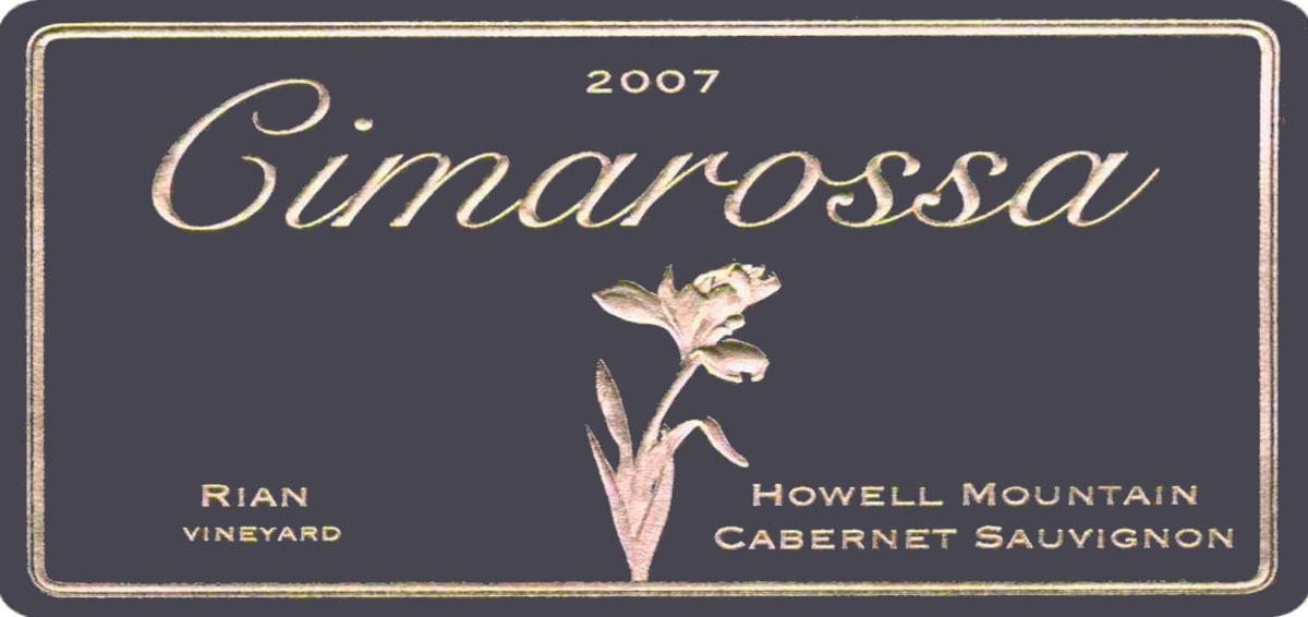 Cimarossa Vineyards Rian Vineyard Cabernet Sauvignon 2007 Front Label