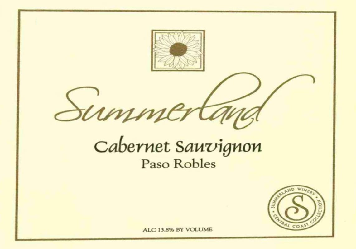 Summerland Cabernet Sauvignon 2015 Front Label