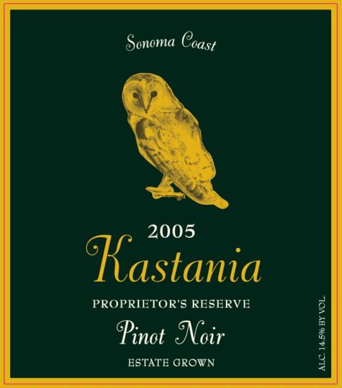 Kastania Vineyards Proprietors Reserve Estate Pinot Noir 2005 Front Label