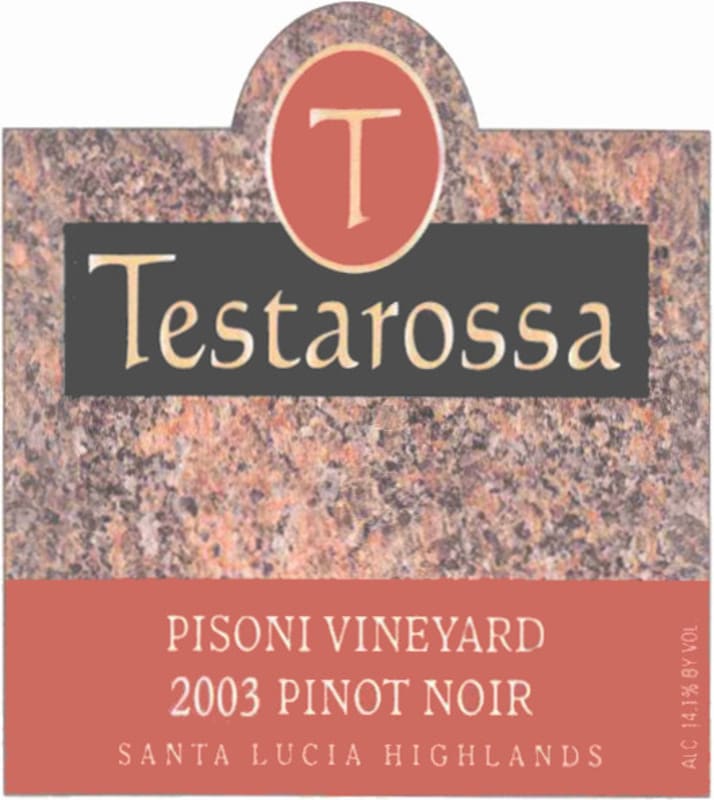 Testarossa Pisoni Pinot Noir 2003 Front Label