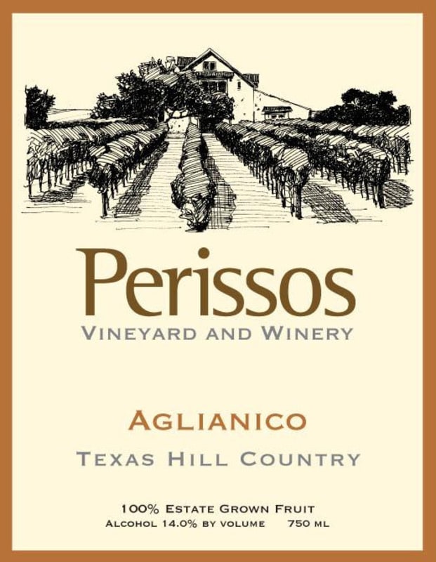 Perissos Vineyard and Winery Aglianico 2013 Front Label