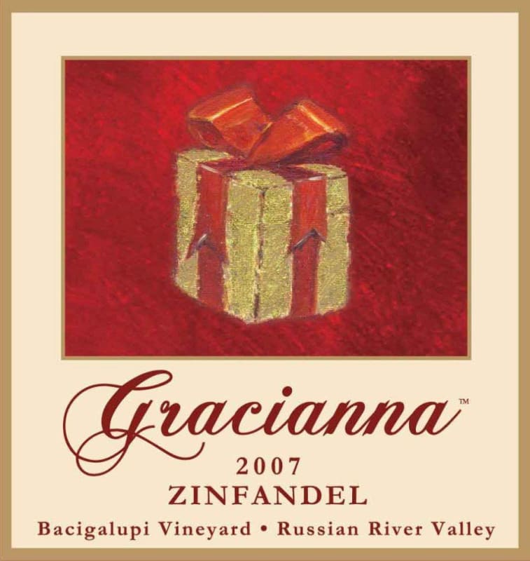 Gracianna Winery Bacigalupi Vineyard Zinfandel 2007 Front Label