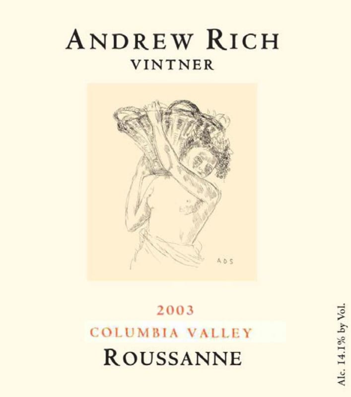 Andrew Rich Roussanne 2003 Front Label