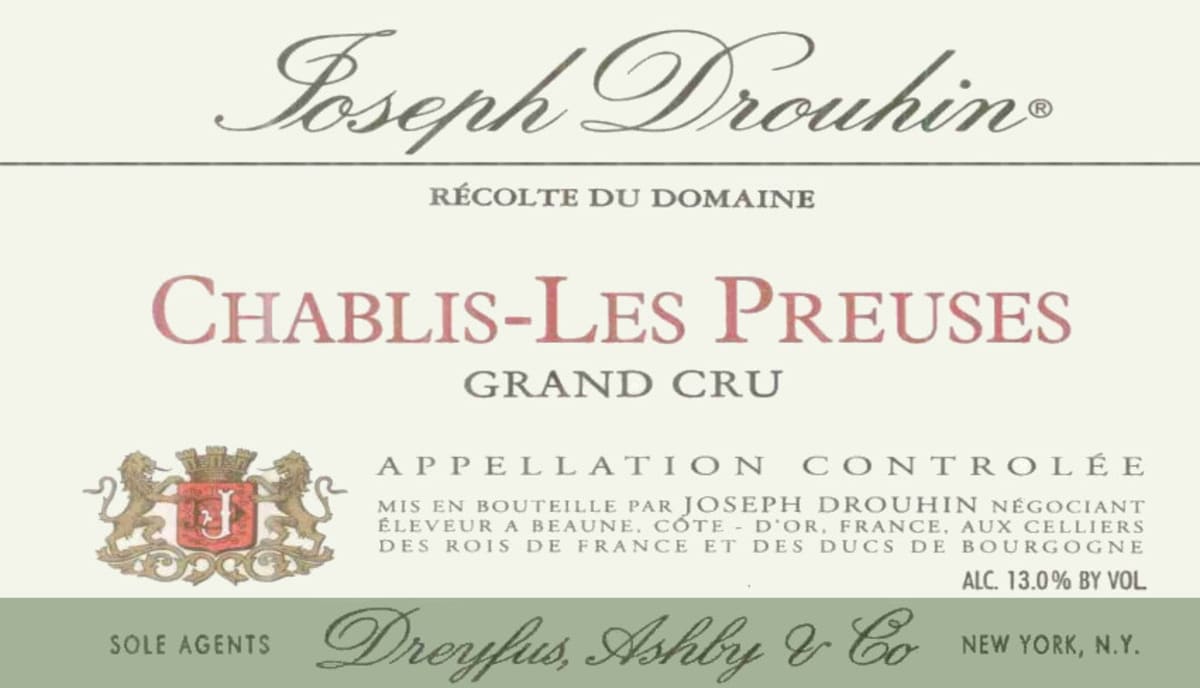 Joseph Drouhin Chablis Les Preuses Grand Cru 2015 Front Label