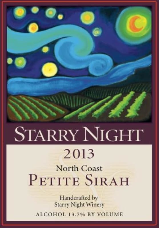 Starry Night Winery Petite Sirah 2013 Front Label
