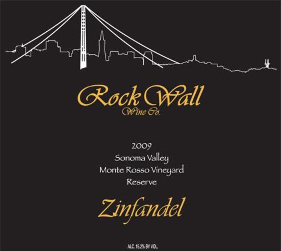 Rock Wall Monte Rosso Reserve Zinfandel 2009 Front Label