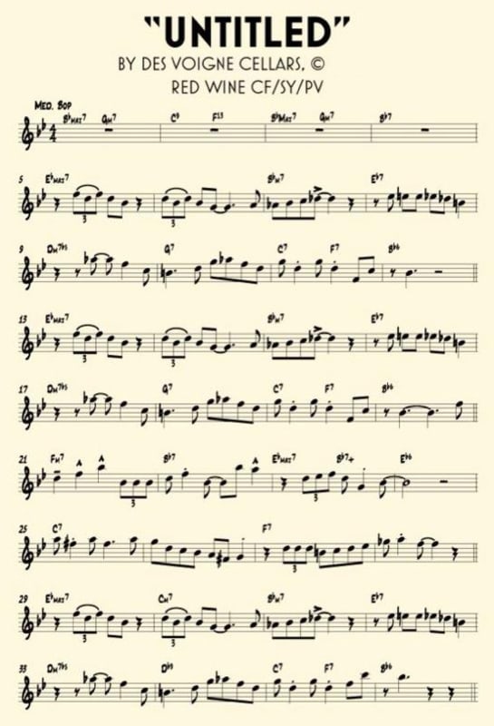 Des Voigne Cellars Untitled Red 2010 Front Label