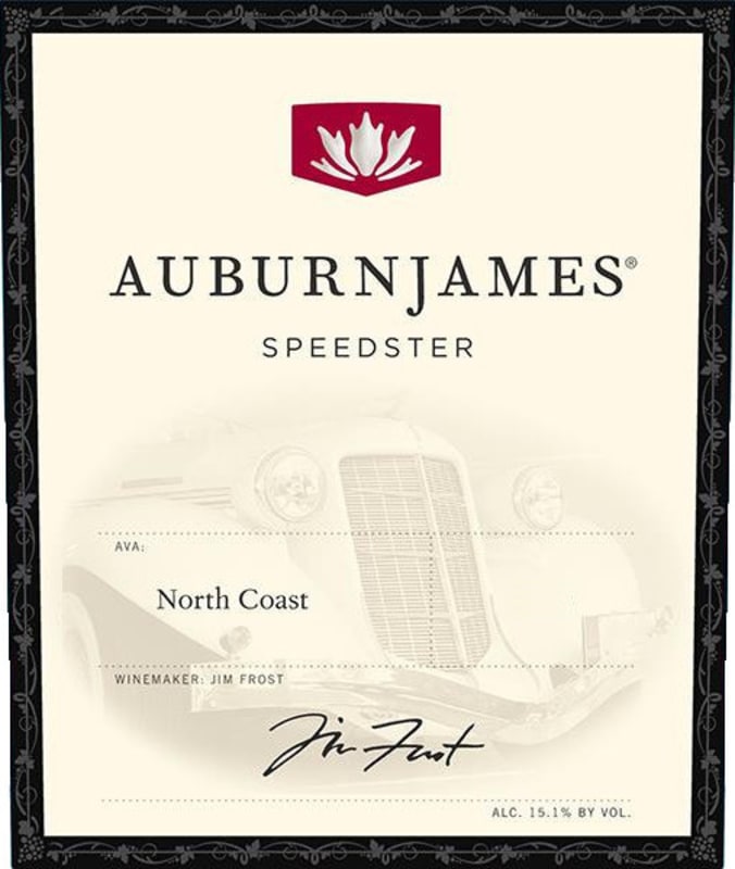 AuburnJames Winery Speedster 2012 Front Label
