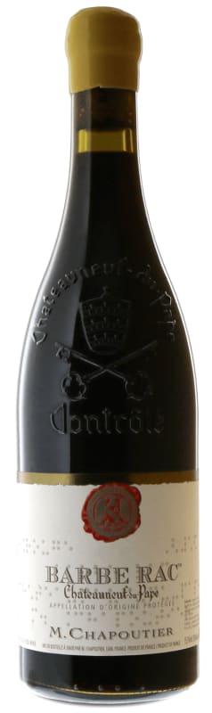 M. Chapoutier Chateauneuf-du-Pape Barbe Rac 2014 Front Bottle Shot