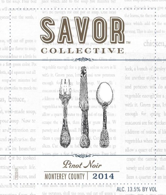 Savor Collective Pinot Noir 2014 Front Label