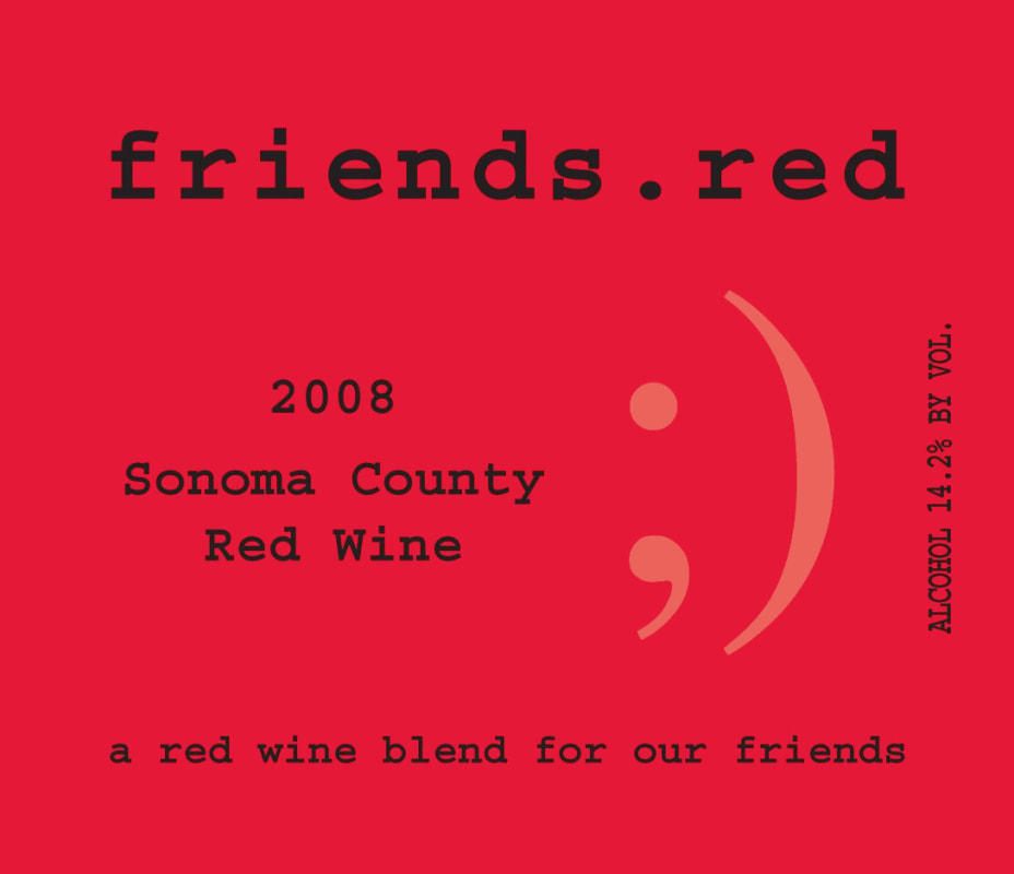 Pedroncelli Friends Red 2008 Front Label