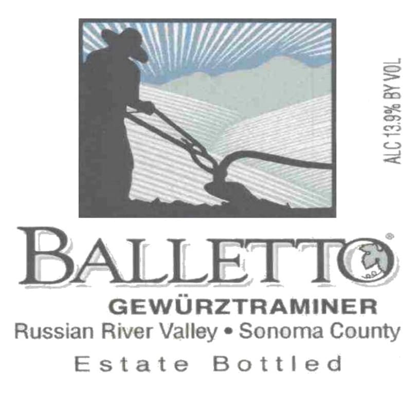Balletto Winery Gewurztraminer 2008 Front Label