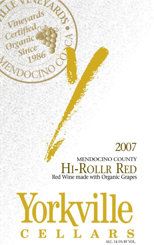 Yorkville Cellars Hi Roller Red 2007 Front Label